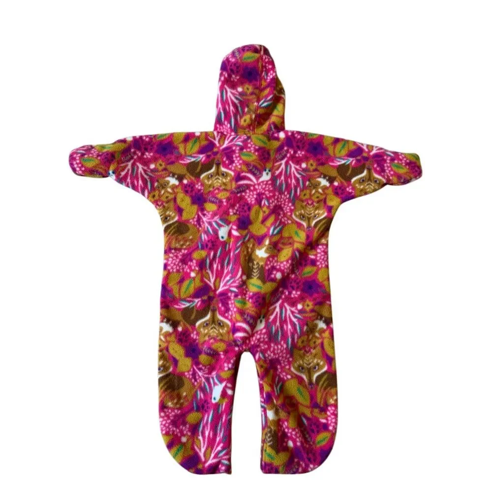 Patagonia Infant Synchilla Fleece Bunting Pink Foxes Birds 12 months‎